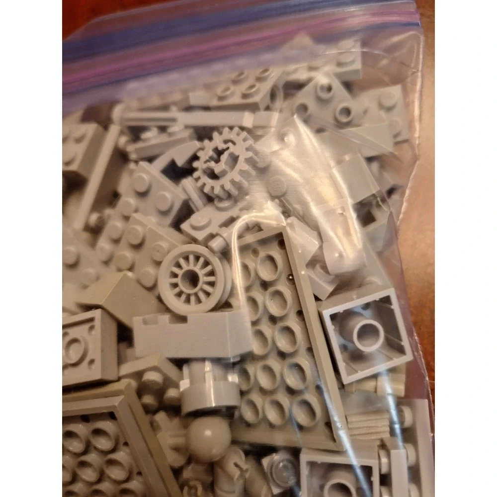 LEGO Bulk 1/2 Pound Lot Gray Bricks Plates Technic Pieces Mixed Asst Light Dark